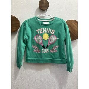 Tommy Bahama Girls Tennis Embellished  Green Long Sleeve Top XS 4